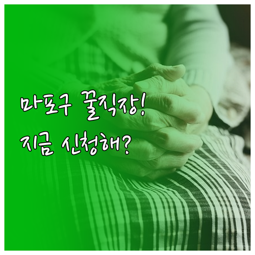 마포구 어르신 일자리 지원 자격 및 ..