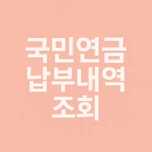 국민연금 납부내역 조회