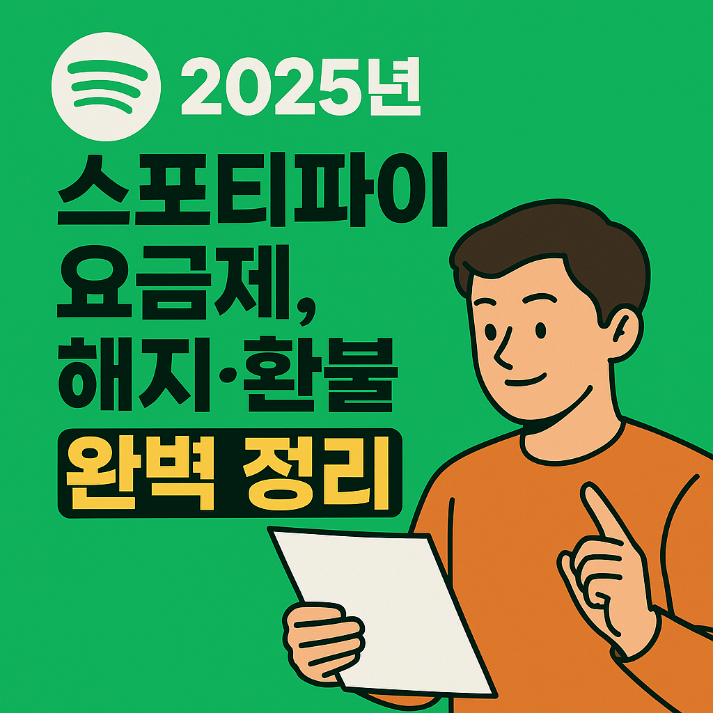 스포티파이(Sportify) 한국 요금제, 해지·환불 가이드 완벽 정리 (2025년)