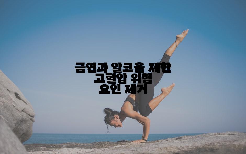 금연과 알코올 제한 고혈압 위험 요인 제거