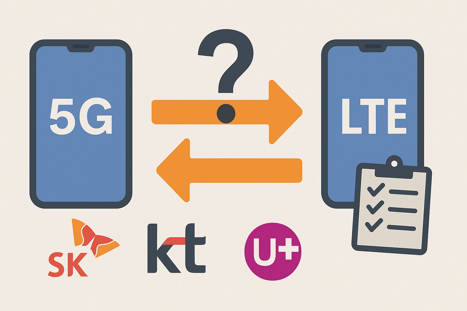 SKT 5G에서 LTE 요금제 변경 시 위약금 발생 기준 및 KT·LG U+ 면제 조건
