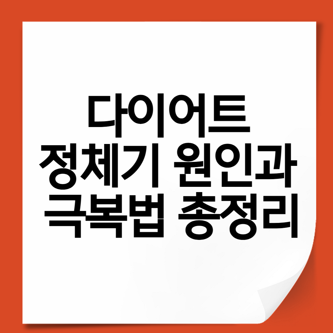 다이어트 정체기 원인과 극복법 총정리 (운동, 식단, 심리까지)