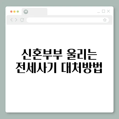신혼부부 울리는 전세사기 대처방법