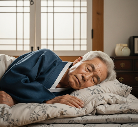 시니어의 편안한 수면.