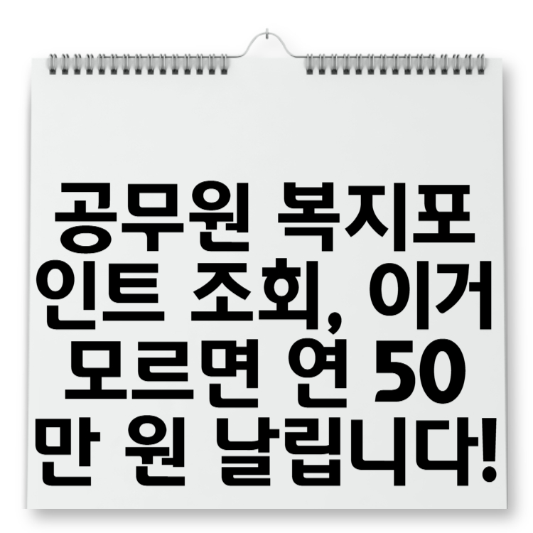 공무원 복지포인트 조회, 이거 모르면 연 50만 원 날립니다!