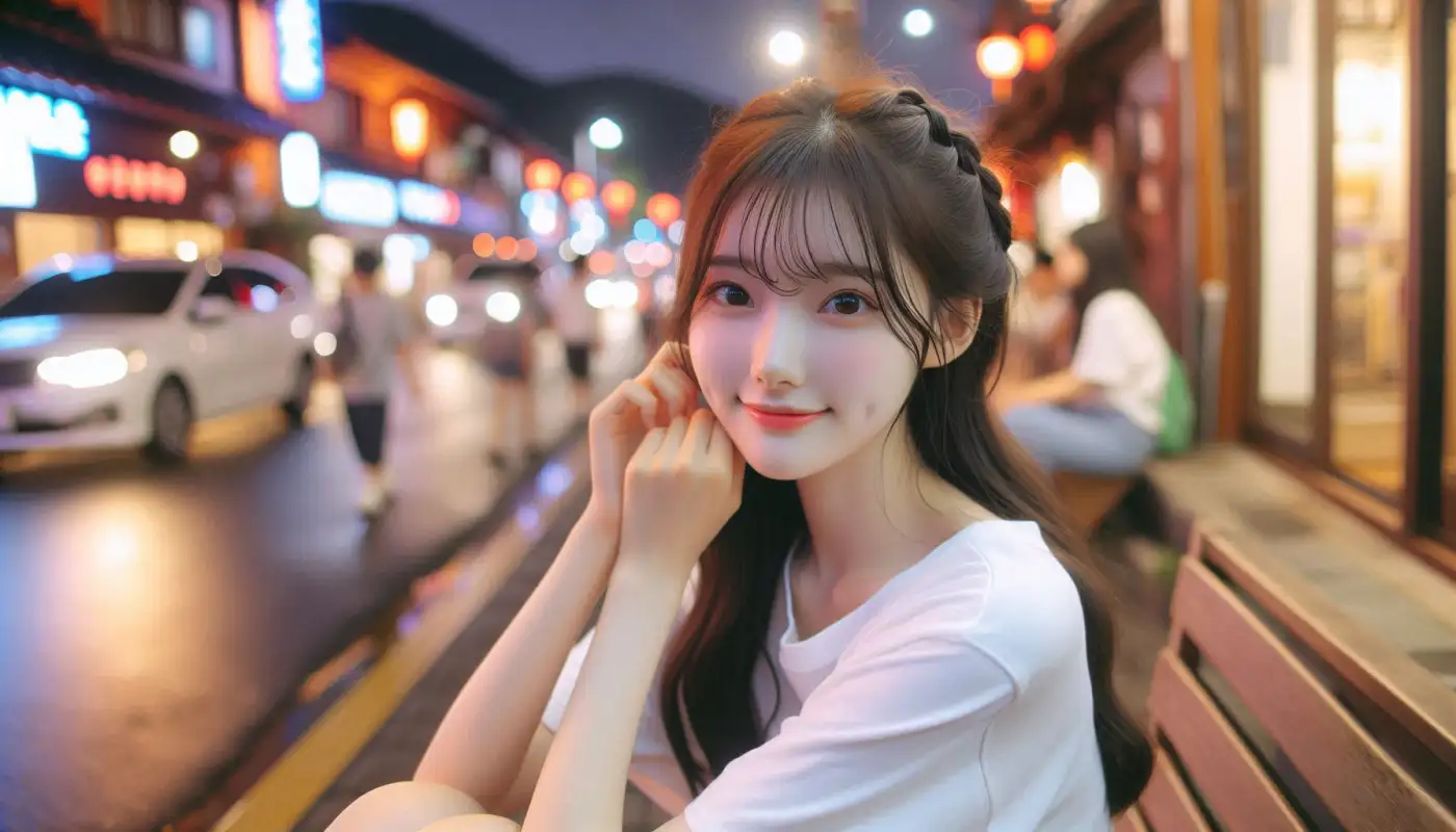 타이중-자유여행-코스를-알아보고-관광하는-여성의-모습