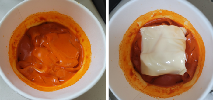 매콤로제 납작면볶이 완성