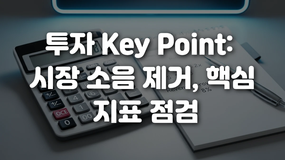 투자 Key Point 시장 소음 제거 핵심 지표 점검