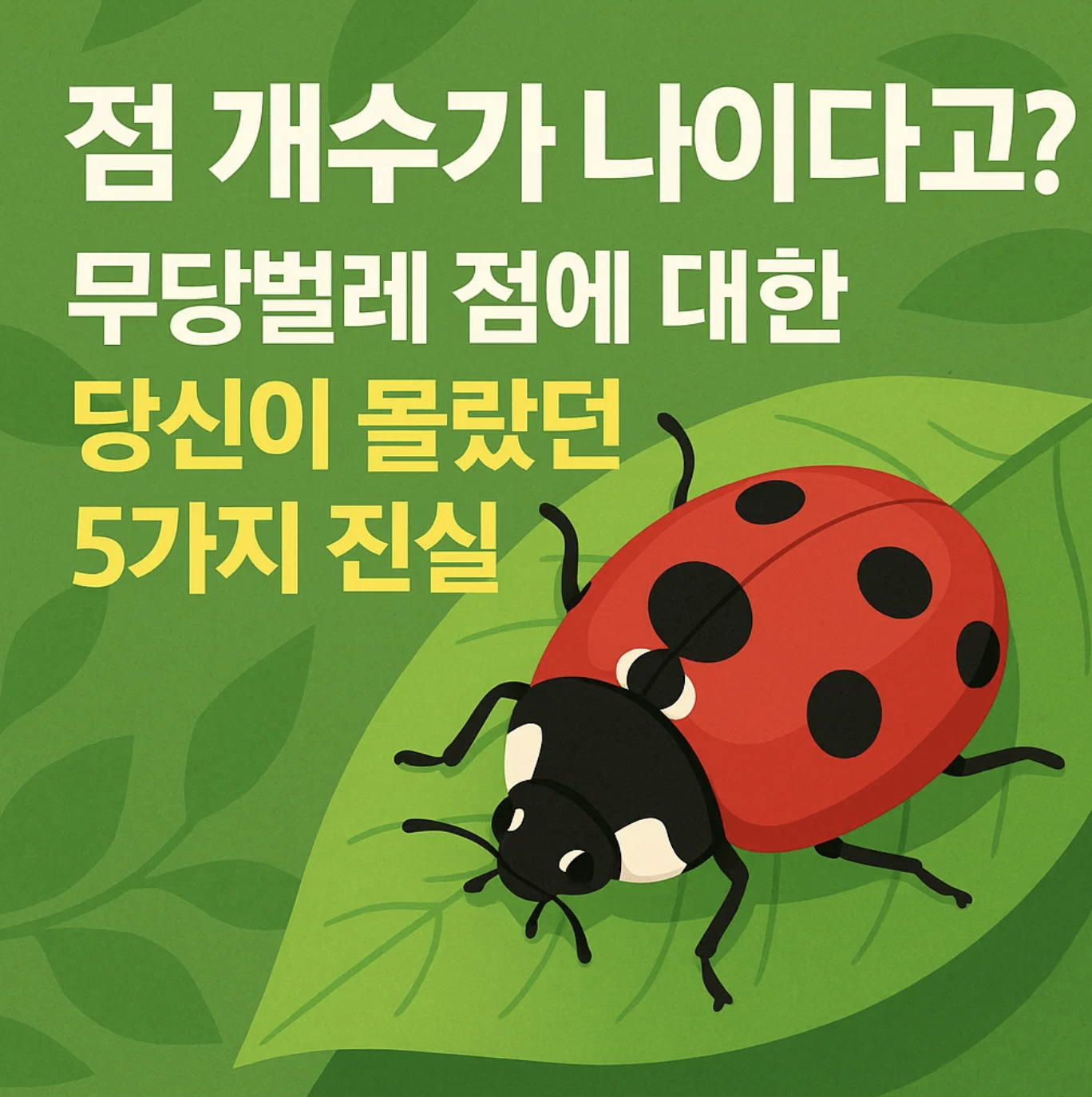 점 개수가 나이라고? 무당벌레 점에 대한 당신이 몰랐던 5가지 진실