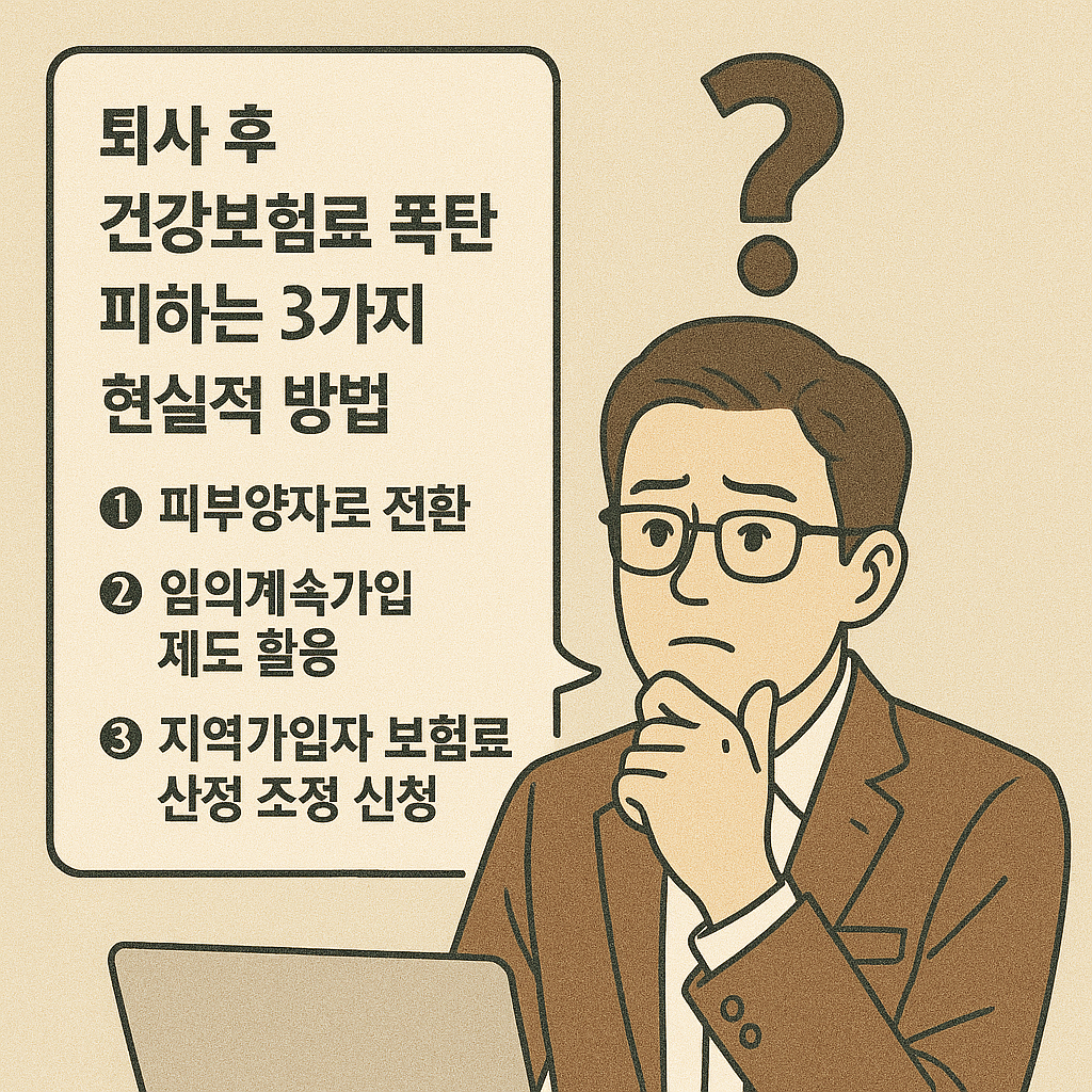 퇴사 후 건강보험료 폭탄 피하는 3가지 현실적 방법