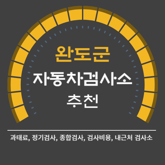 완도군 자동차 검사소 예약 BEST5 ❘ 검사비용 영업시간 토요일 준비물 총정리