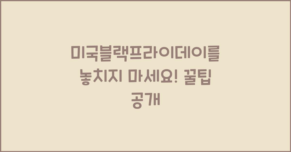 미국블랙프라이데이