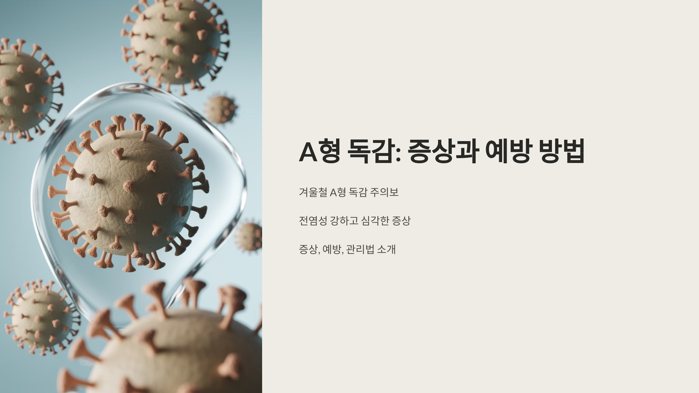 겨울철 건강, A형 독감 주의보 강력한 A형 독감의 증상과 예방법