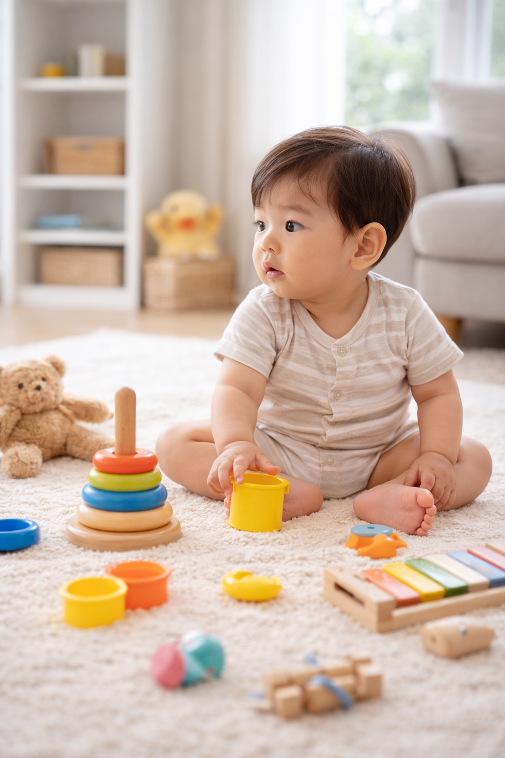 영아전환기 아기의 상호작용이 줄어든 모습