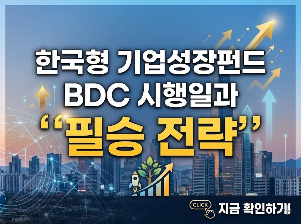 비상장 혁신 기업 투자의 새 길, 한국형 기업성장펀드 BDC 시행일과 필승 전략