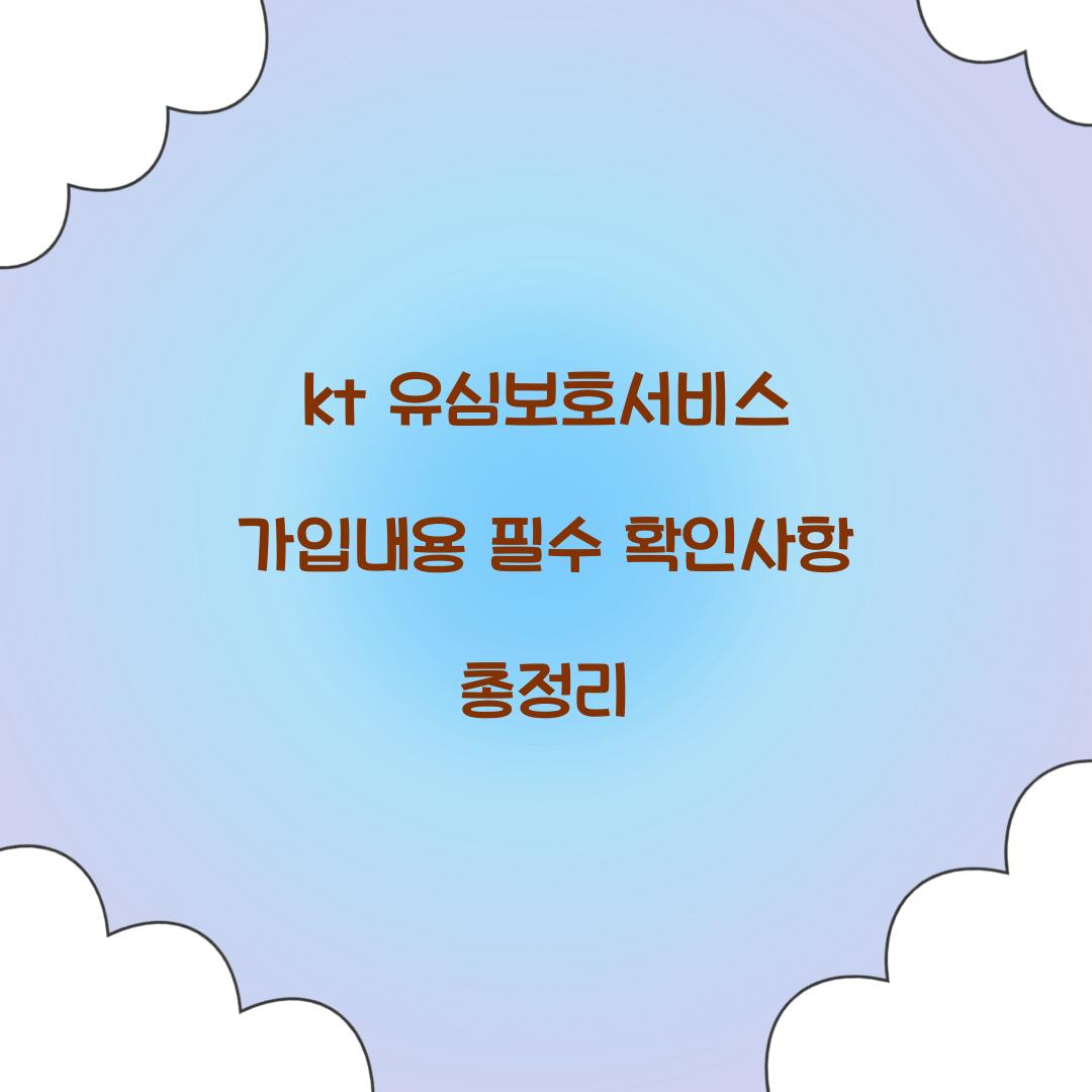 kt 유심보호서비스 가입내용