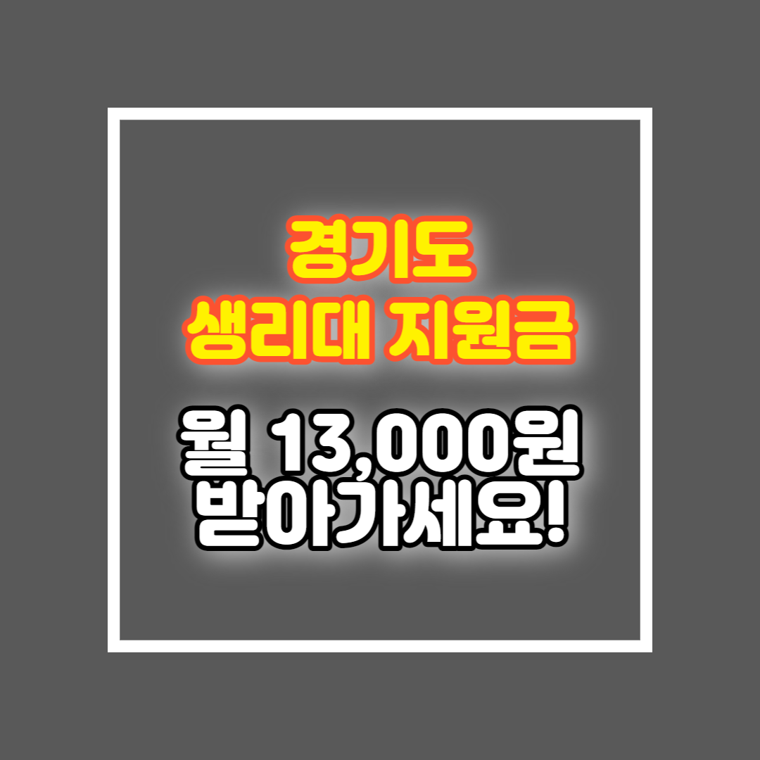 경기도 생리대 지원금