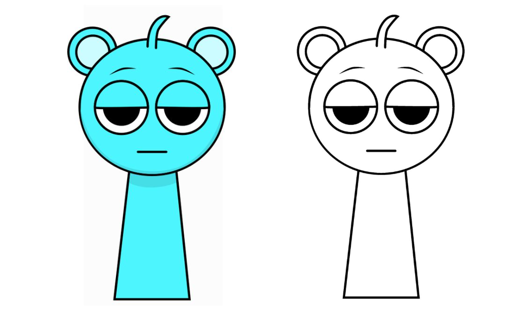 스프런키 블루 색칠공부 도안 사진