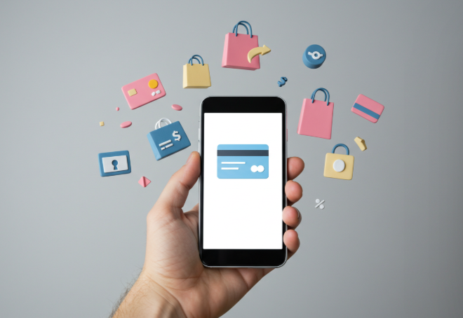 스마트폰 하나로 다 되는 세상 추상적 이미지