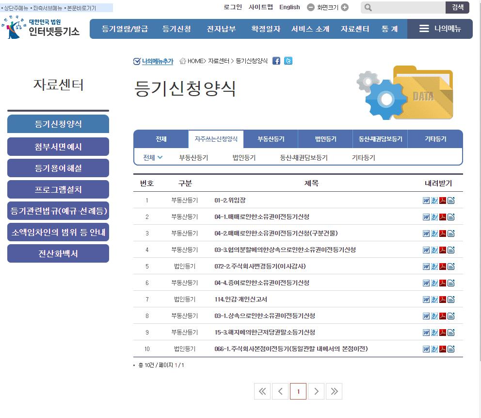소유권 이전등기 신청서 작성방법