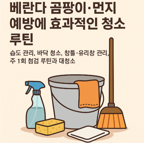 베란다 곰팡이·먼지 예방에 효과적인 청소 루틴 완벽 가이드