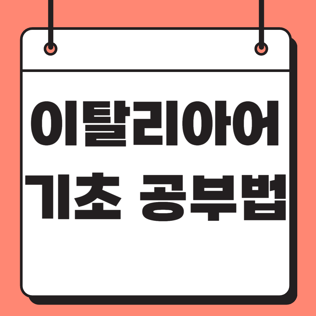 이탈리아어 기초 공부법