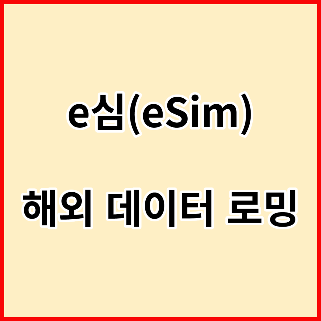 e심(eSim) 설치방법, 장점, 가격, 유의 사항