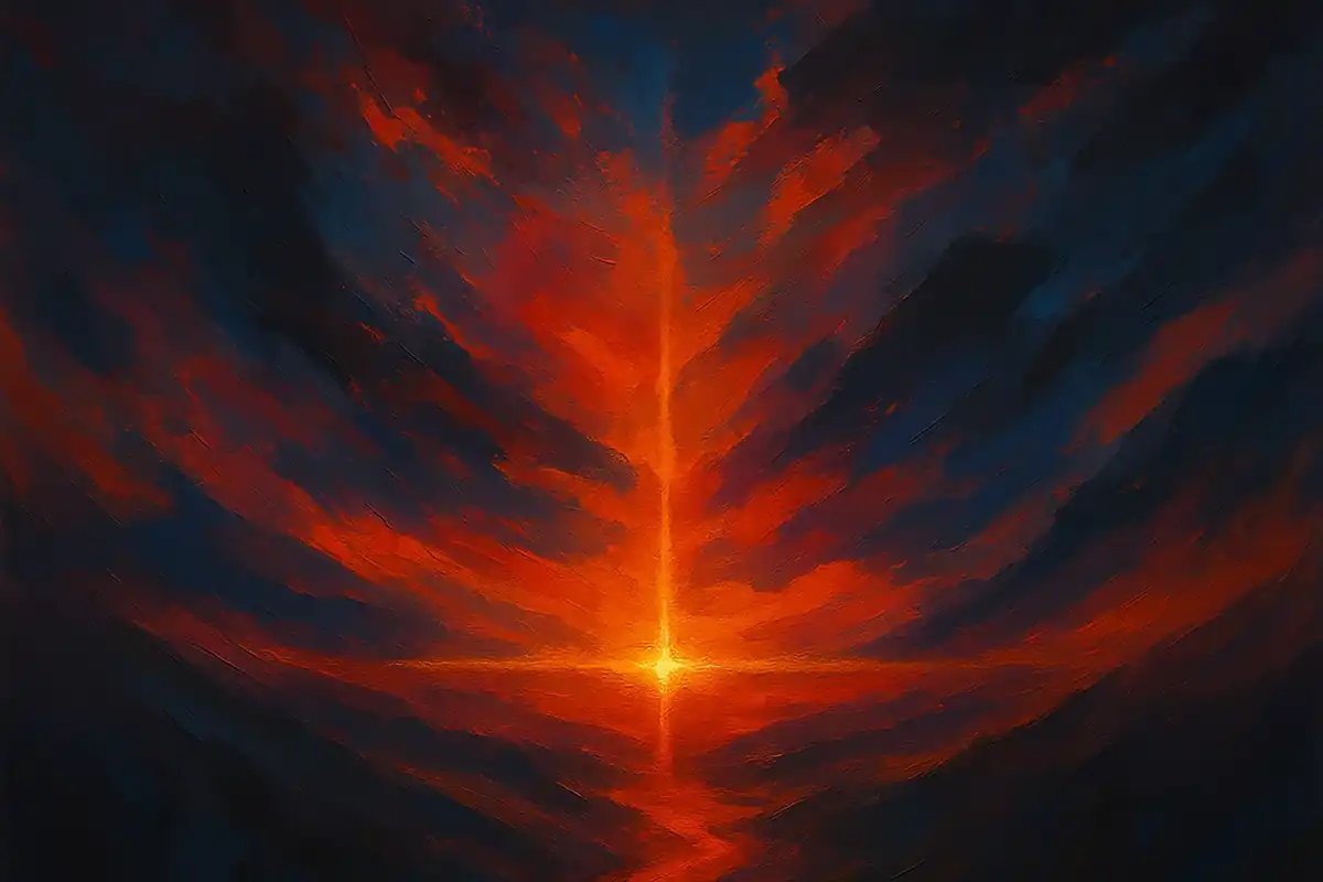 붉게 빛나는 노을 하늘