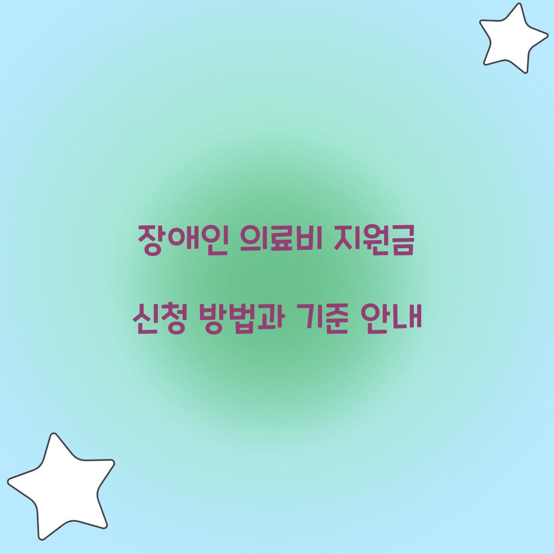 장애인 의료비 지원금
