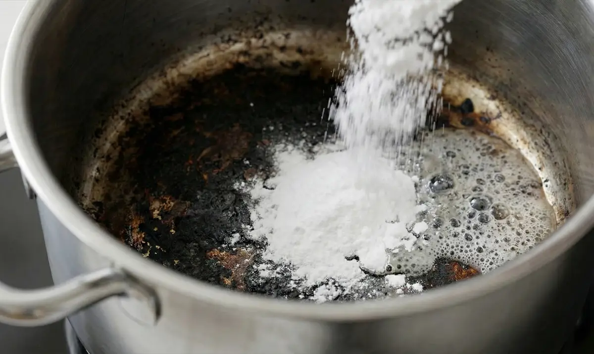 베이킹소다와 식초가 반응하여 거품이 일어나는 모습