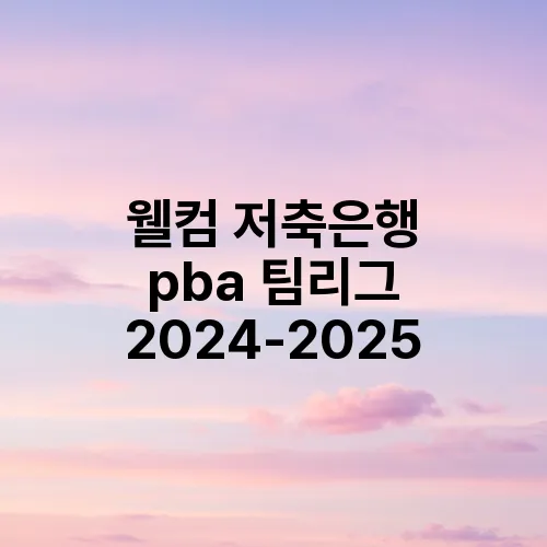 웰컴 저축은행 pba 팀리그 2024-2025