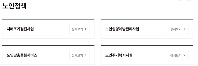 노인맞춤돌봄서비스 종류