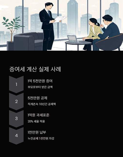 증여세 계산 실제 사례