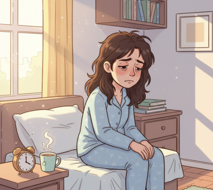 아침에 눈이 부운 캐릭터