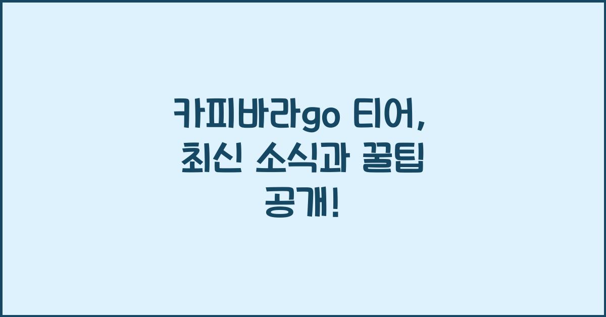 카피바라go 티어