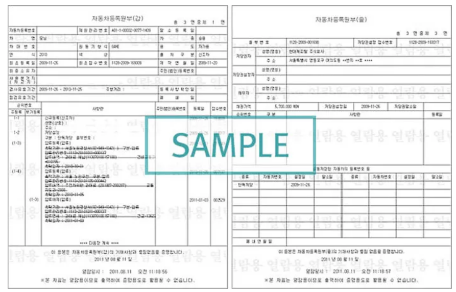 자동차등록원부등본인터넷발급