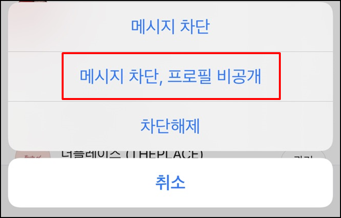 카카오톡차단송금표시