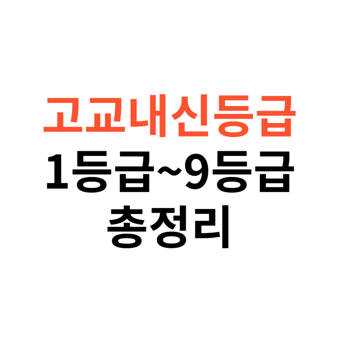 고교내신등급 9등급부터 1등급