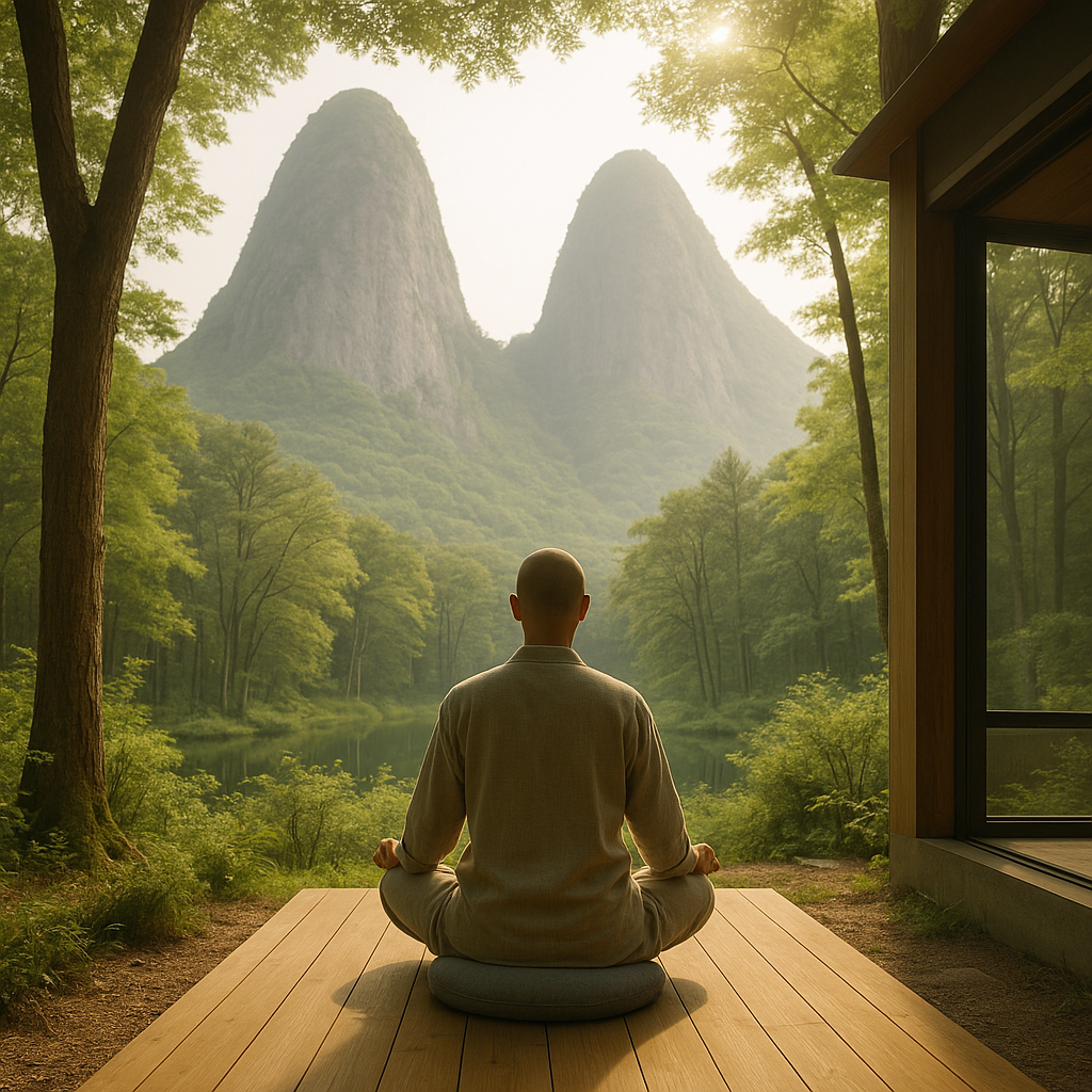 명상하고있는 스님 사진