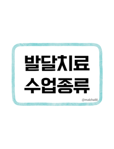 발달치료 수업종류