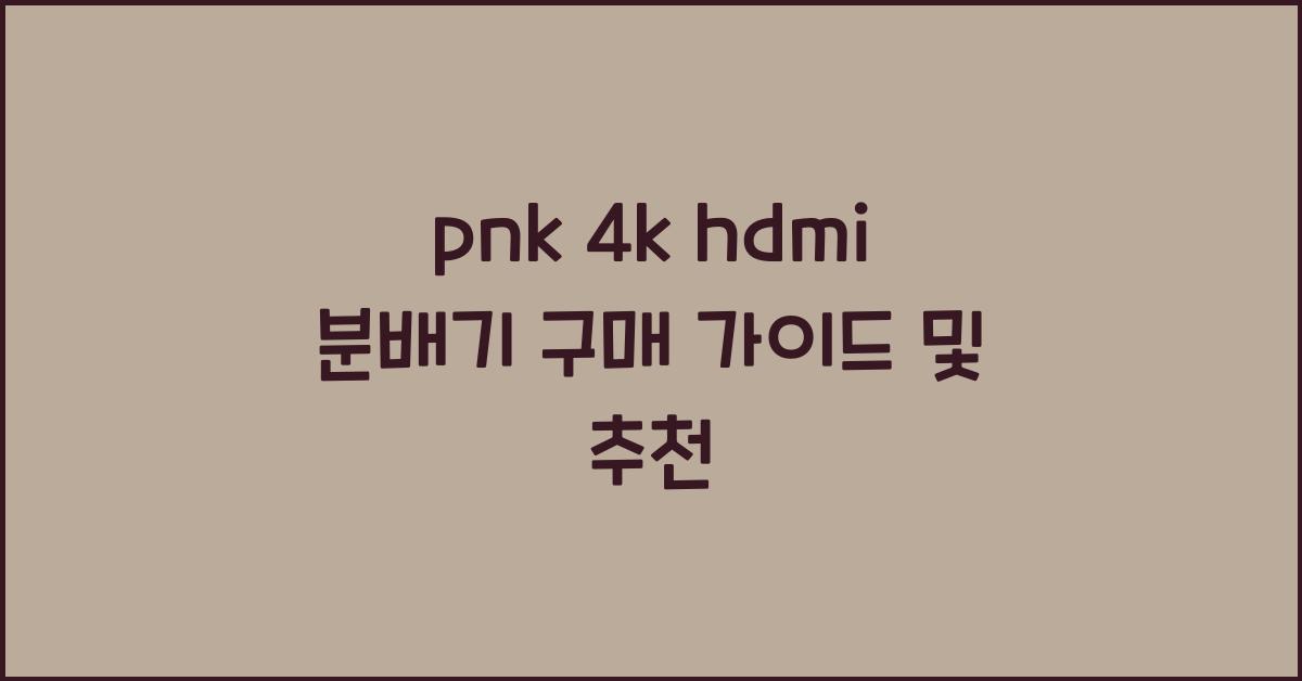 pnk 4k hdmi 분배기