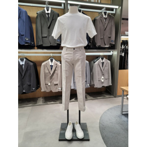 지오지아 린넨 코튼 허리밴딩 크롭기장 핏 팬츠 LBE ABB2PP1105