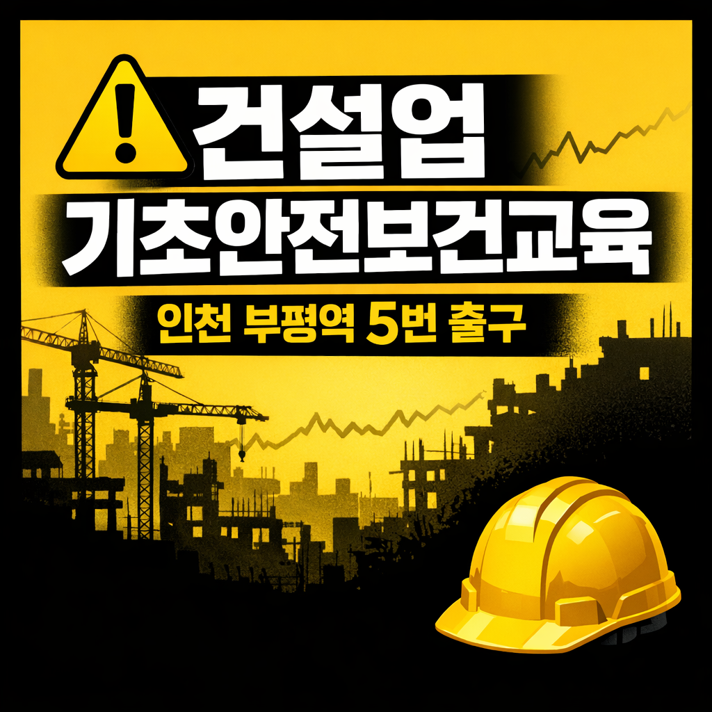 건설업 기초안전보건교육 인천 부천 일정 접수 이수증 발급까지