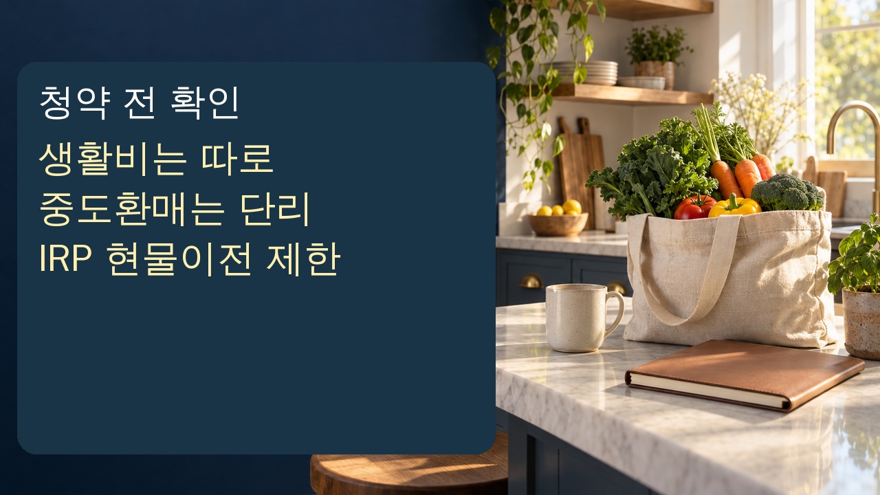 퇴직연금형 국채 청약 전 돈을 쓸 시점과 중도환매, 다른 금융사 IRP로 현물이전 가능한지 확인하는 체크 순서