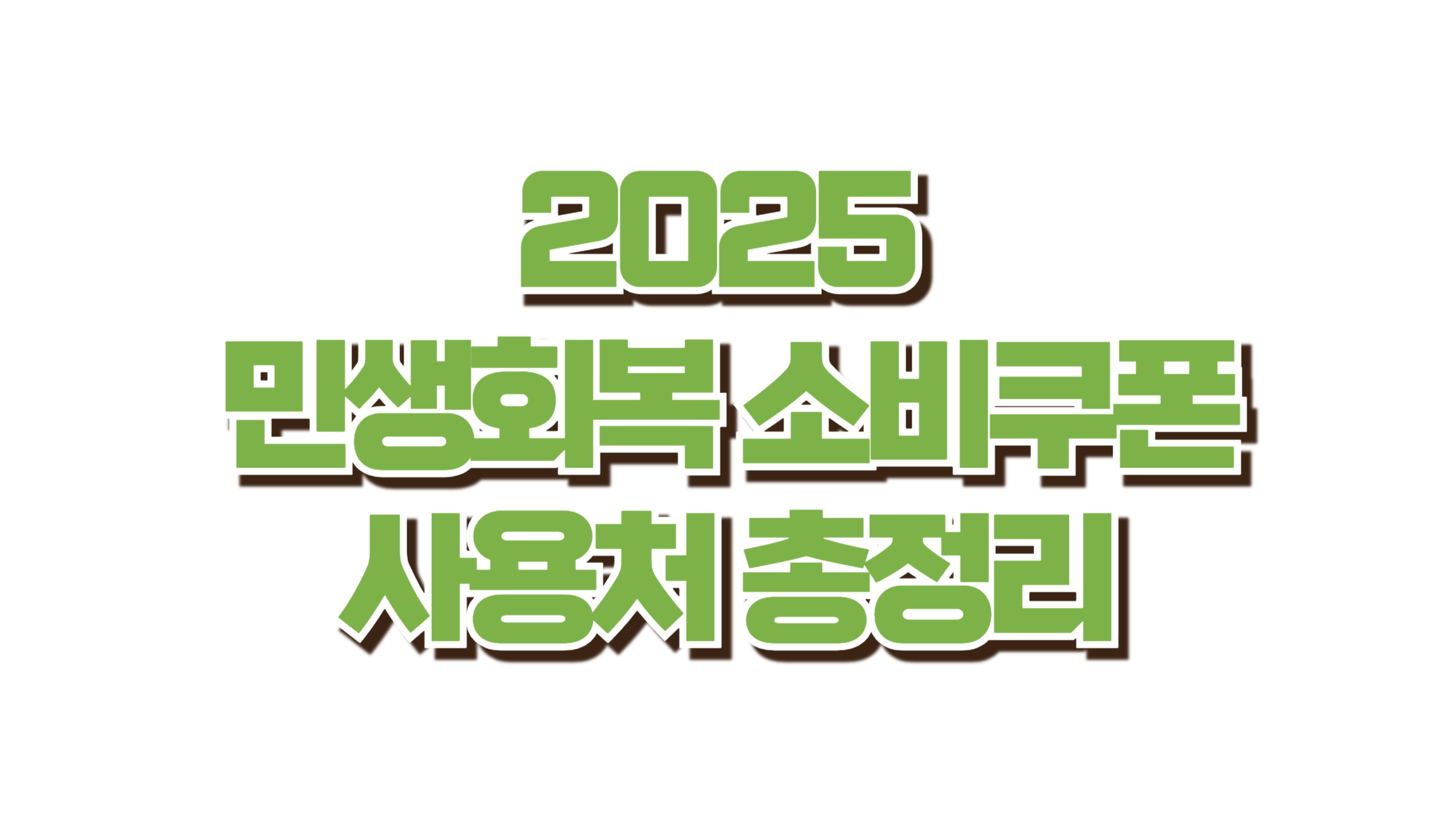 2025 민생회복 소비쿠폰 사용처 총정리 사진