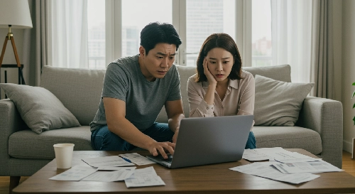 임의계속가입을 하기 위해 신청조건을 알아보는 부부