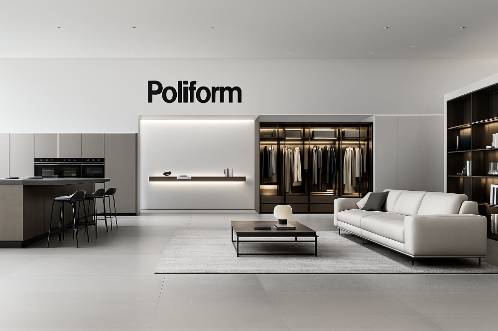 Polifrorm 다양한 제품군을 한 공간에 배치한 이미지