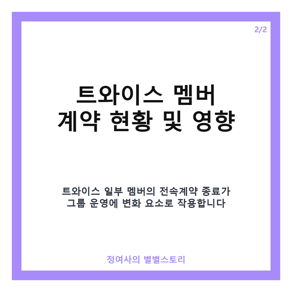 jyp엔터테인먼트 2분기 실적 부진과 트와이스 멤버 계약 현황 분석 카드뉴스 3