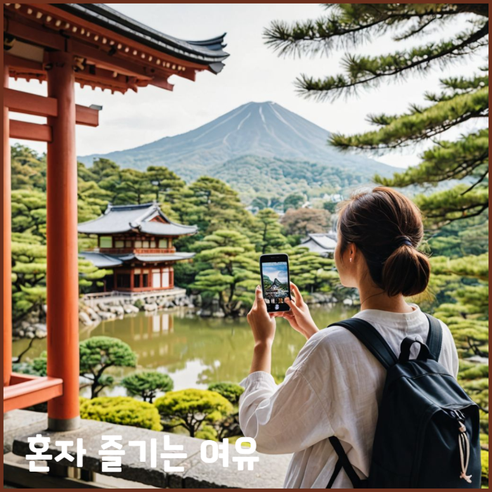 일본 사찰을 촬영중인 20대 여성