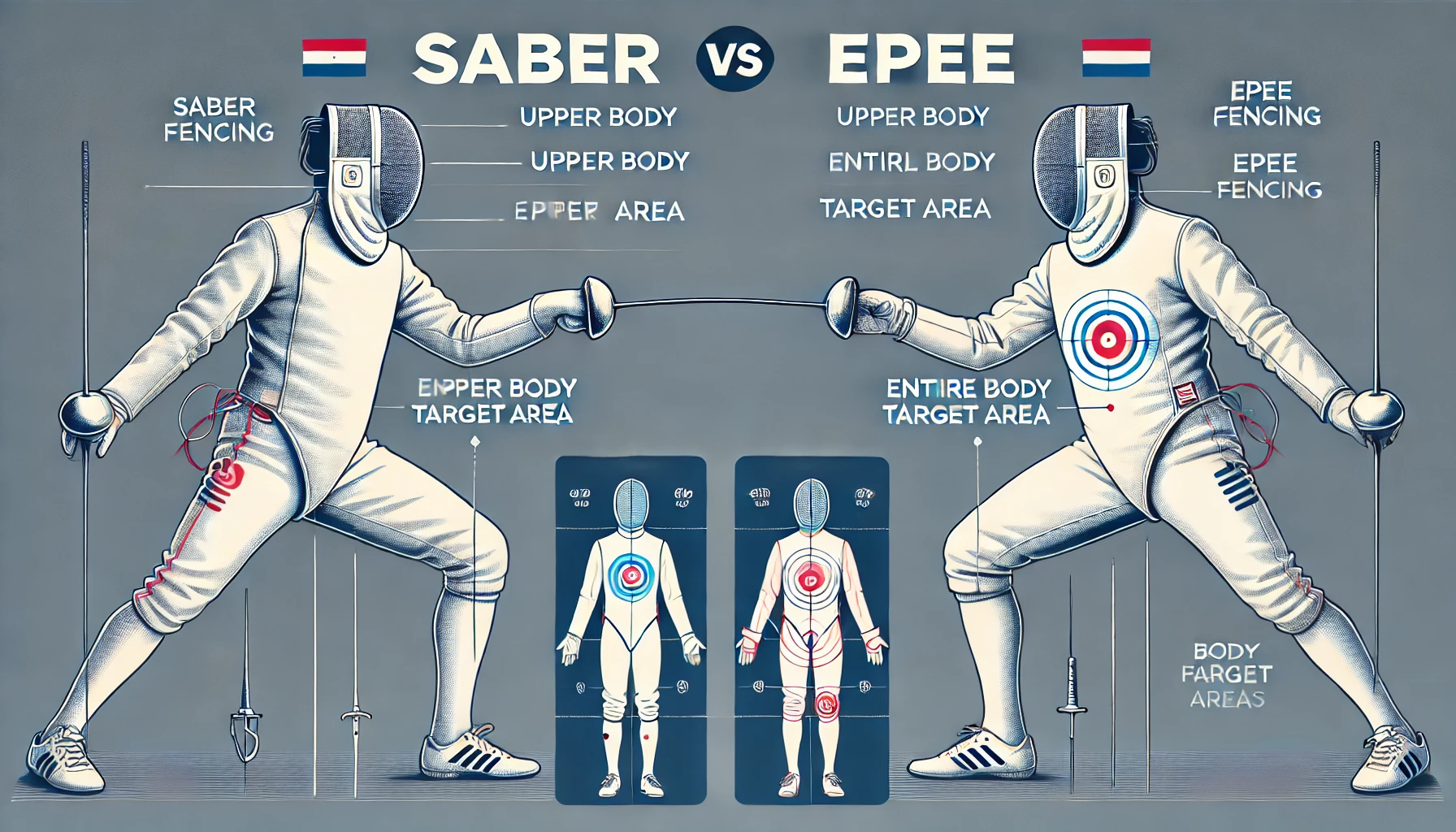 펜싱 사브르와 에페